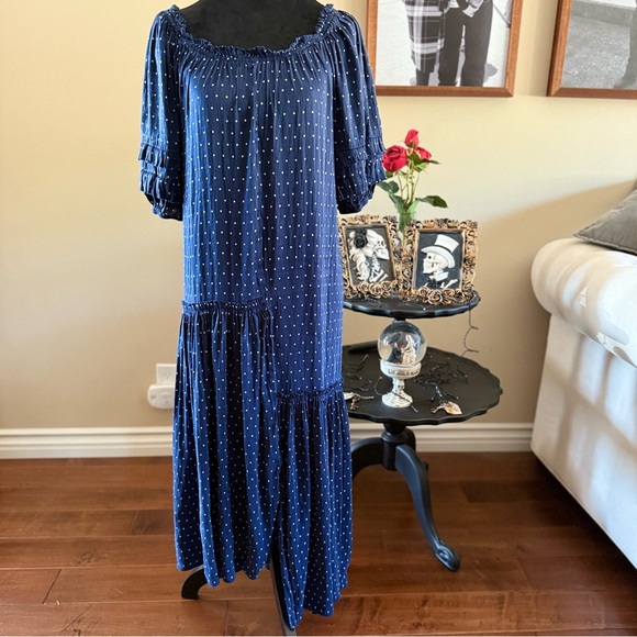 Apiece Apart Blue Off-Shoulder Midi Dress - Picture 4 of 12